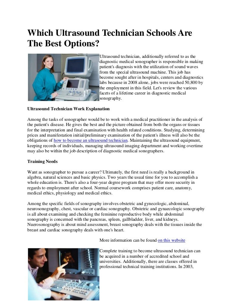 Which ultrasound technician schools are the best options