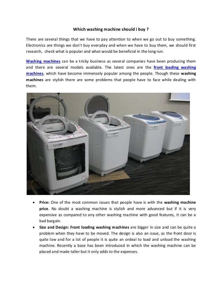 Which washing machine should