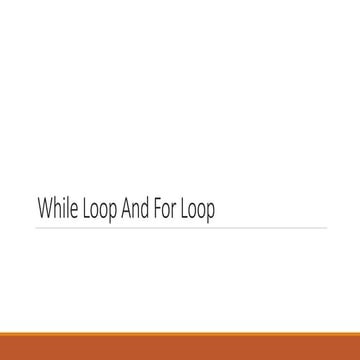 While loop and for loop 06 (js) | PPT