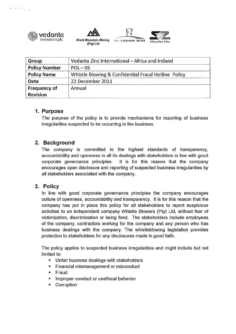 Nonprofit Whistleblower Policy Template Nonprofit Whistleblower Policy Template