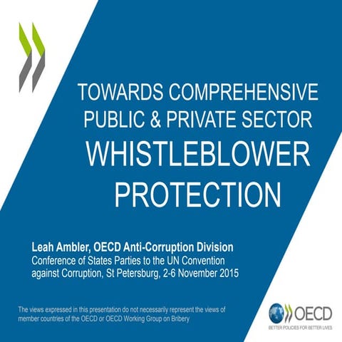 Towards comprehensive public & private sector whistleblower protection