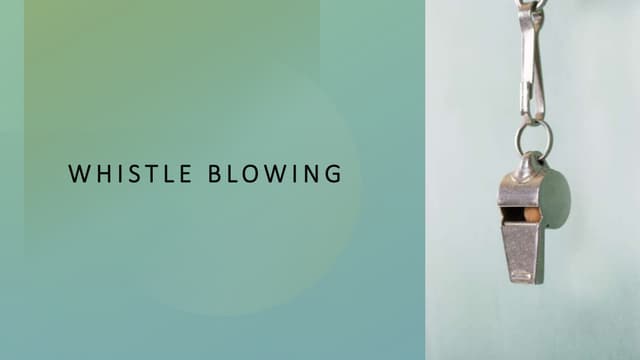 Whistle Blower Policy | PPTX