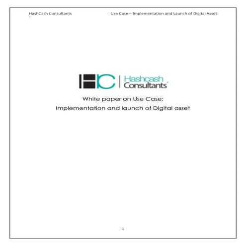 White Paper - Implementation and Launch of Digital Asset | HashCash Consultants