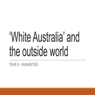 White australia’ and the outside world