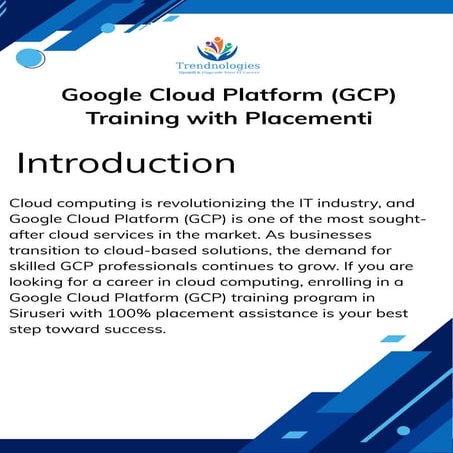 Google Cloud Platform (GCP) Training with 100% Placement