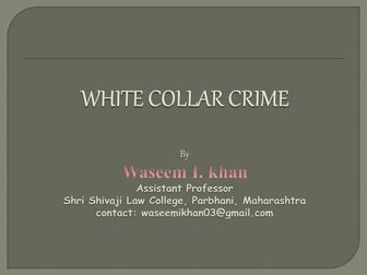 White collar crime by waseem i. khan