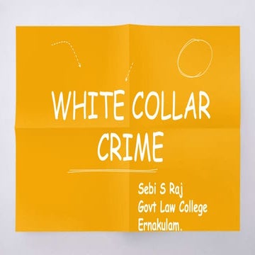 White Collar Crimes 