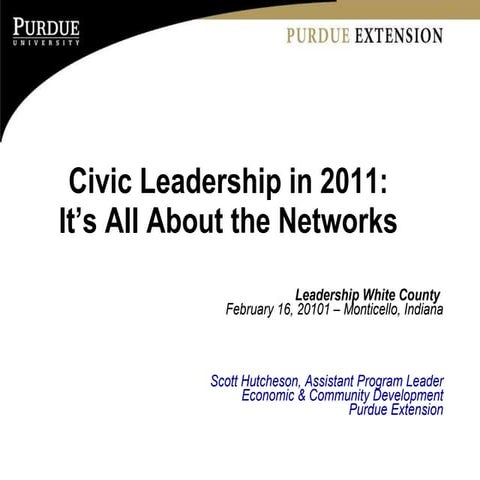 Civic Leadership in 2011: It's All About the Networks