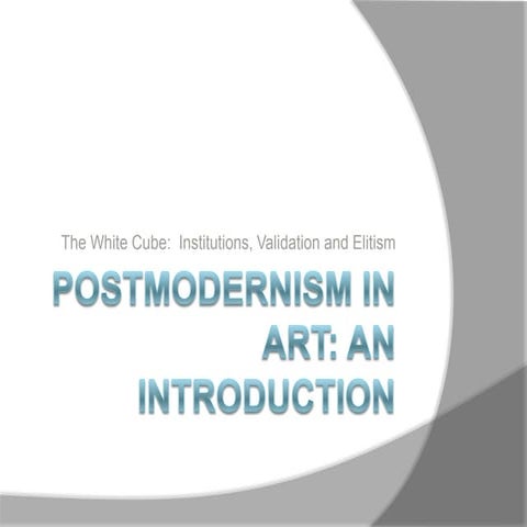 White Cube, Intitutions, Validation And Elitism
