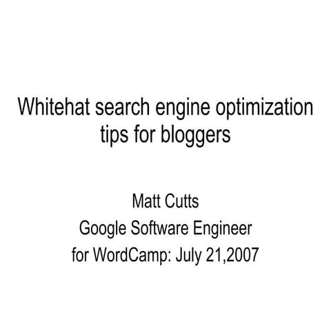 Whitehat seo tips for bloggers