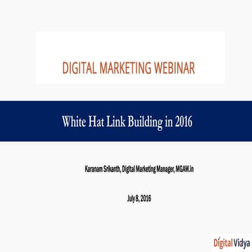 SEO: White Hat Link Building in 2016
