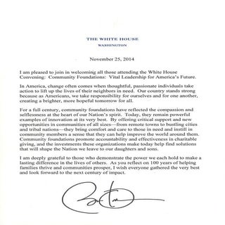 The President's Message for the Whi...