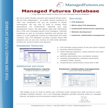 Managed Futures Database