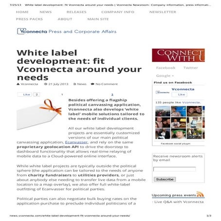 White label development  fit vconnecta around your needs   vconnecta newsroom...