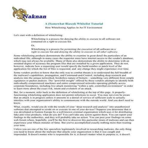 Whitelist Tutorial 1