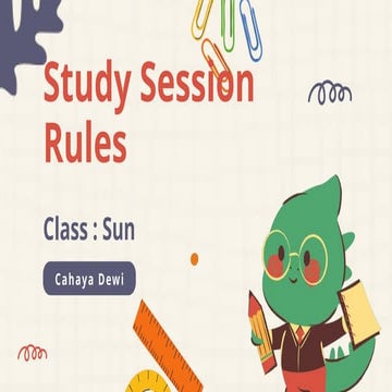 White Orange Purple Cute Creative Illustration Study Session Rules ...