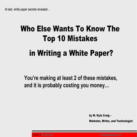 Top Mistakes in Writing a White Paper
