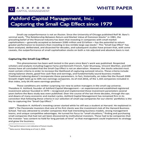 White paper   ashford capital - capturing the small cap effect (2)