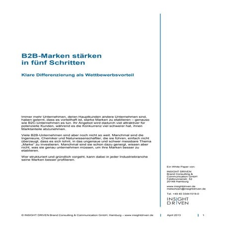White paper b2b-marken stärken in fünf schritten-insightdrivengmbh