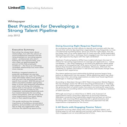 White paper  best practices for developing a strong talent pipeline