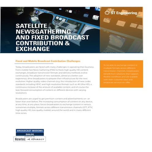 Satellite Newsgathering and Fixed Broadcast Contribution and Exchange - White...