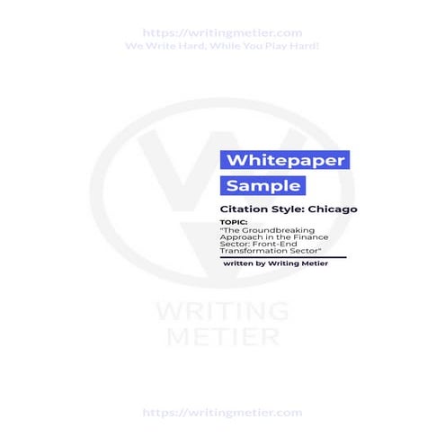 WhitePaper Chicago style Sample written by writingmetier.com