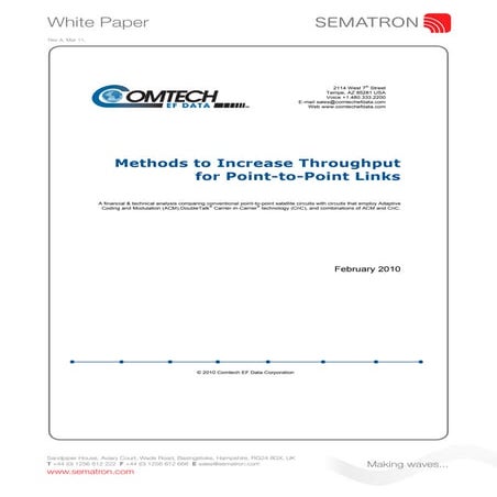 Comtech - Methods to IncreaseTthroughput for Point-to-Point Links