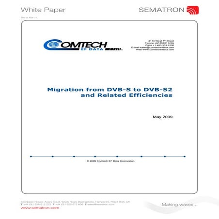 Comtech - Migration DVB-S to DVB-S2