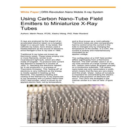 Using Carbon Nano-Tube Field Emitters to Miniaturize X-Ray Tubes