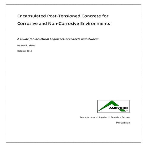 White paper -  Encapsulated Post Tensioned Concrete