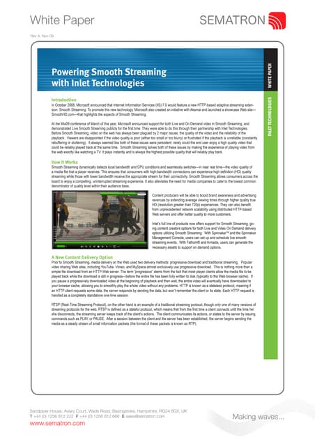 Inlet Technologies - Powering Smooth Streaming