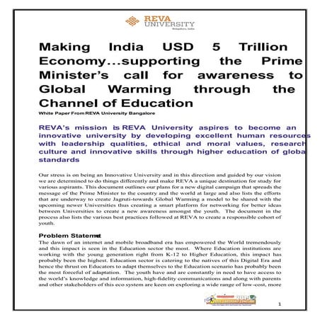 Making india $5 trillion economy REVA University Feature at India Leadership ...