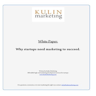 White Paper: Marketing For Startups