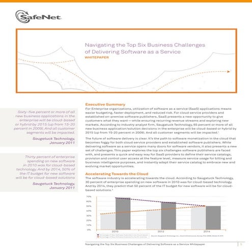 Navigating the Top Six Business Challenges of Delivering Software as a Service  