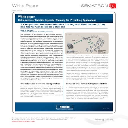 Newtec - Optimisation of Satellite Capacity Efficiency for IP Trunking Applic...