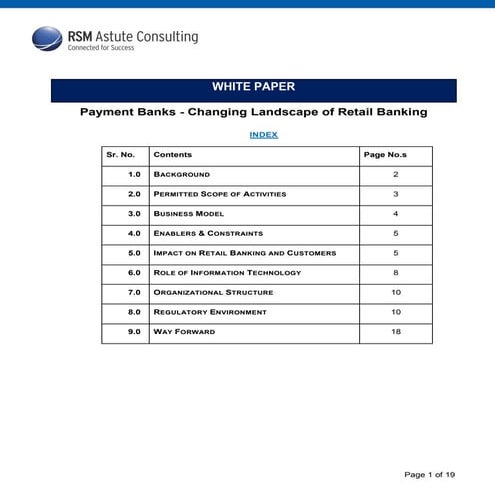 White paper   payment banks - changing landscape of retail banking