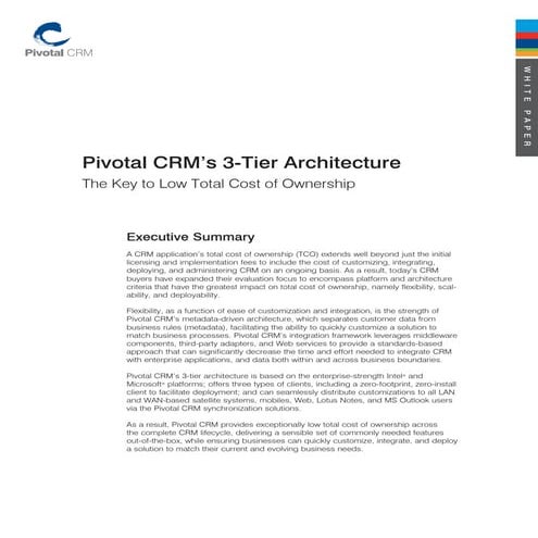 PivotalCRM - Whitepaper _Pivotal intelligent internet architecture