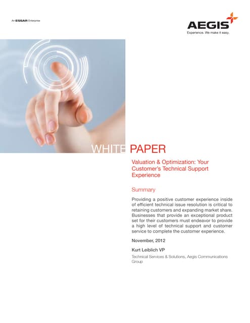 White paper   tech support value