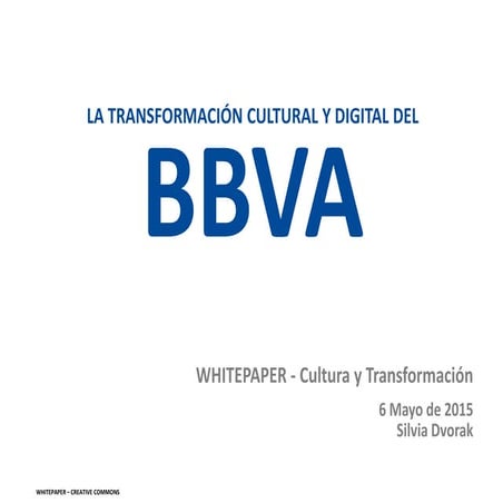 La Transformación digital y cultural del BBVA