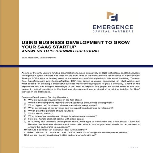 Using Business Development to Grow Your SaaS Startup
