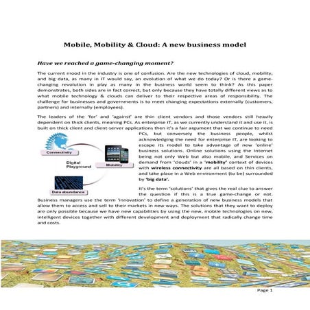 Whitepaper vision on mobile, mobility, clouds and the enterprise of tomorrow