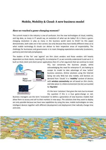 Whitepaper vision on mobile, mobility, clouds and the enterprise of tomorrow