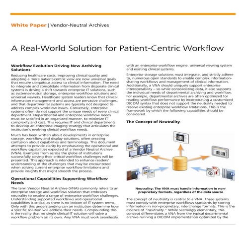 A Real-World Solution for Patient-Centric Workflow