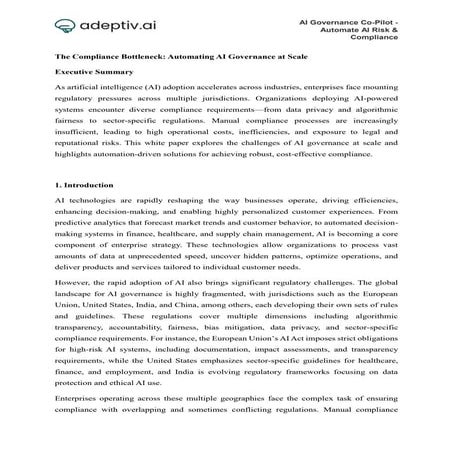 White paper  - The Compliance Bottleneck