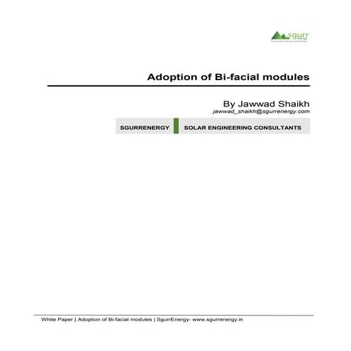 Bifacial PV Modules- SgurrEnergy