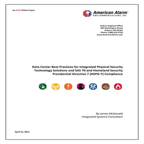 White Paper Aaci  Data Center Physical Security  Mc Donald