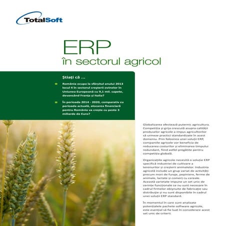 ERP în sectorul agricol - whitepaper