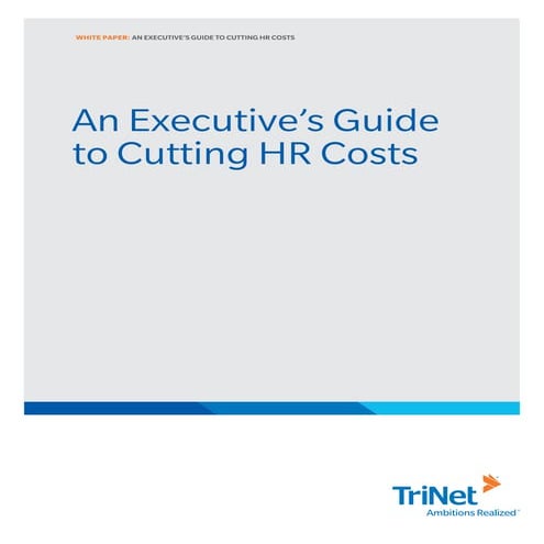 White Paper  An Executives Guide To Cutting HR Cost