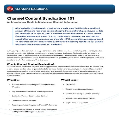Whitepaper An Introductory Guide To Maximizing Channel Automation By 