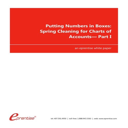 Putting Numbers in Boxes - Spring Cleaning for Charts of Accounts - Part I